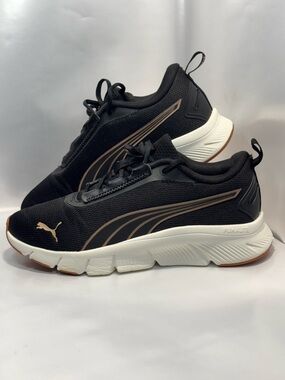 PUMA Women's US Size 6.5 Flex Focus Lite Sneakers Shoes Black Rose Gold Color